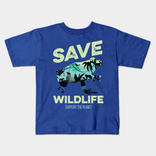 save wildlife support planet 2 Kids T-Shirt